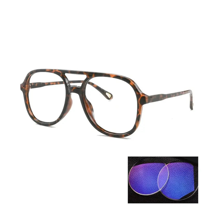 Kocolior Unisex Full Rim Square Double Bridge Tr 90 Reading Glasses 73312.