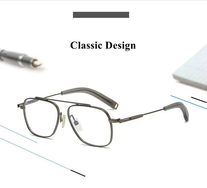 Chashma Ottica Mens Full Rim Big Square Oval Titanium Eyeglasses 105776 — view 1 | Chashma Ottica at FuzWeb