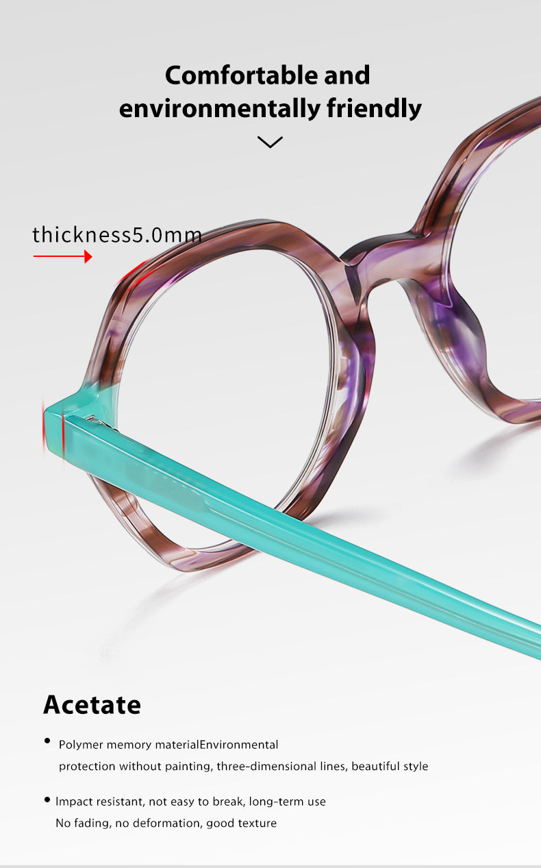 Gmei Womens Full Rim Polygon Acetate Eyegasses 8825 — view 5 | Gmei Optical at FuzWeb