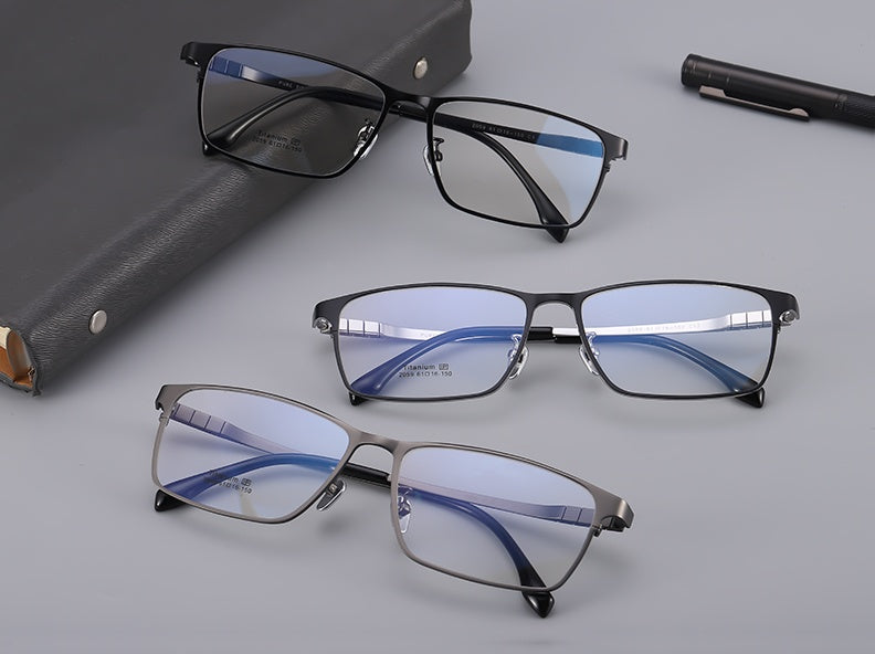 Chashma Ottica Mens Full Rim Big Square Titanium Eyeglasses 20597 — view 2 | Chashma Ottica at FuzWeb