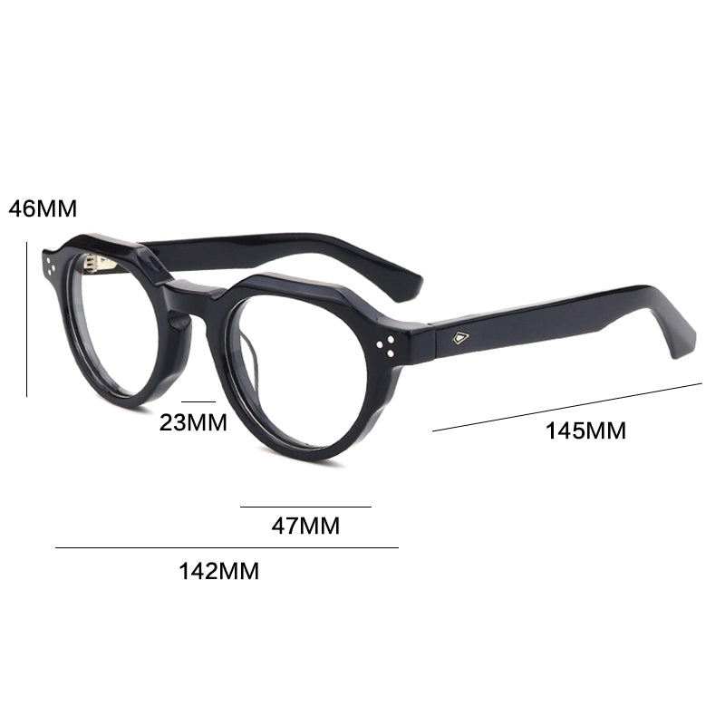 Gatenac Unisex Full Rim Flat Top Round Acetate Reading Glasses G66301 — view 1 | Gatenac at FuzWeb