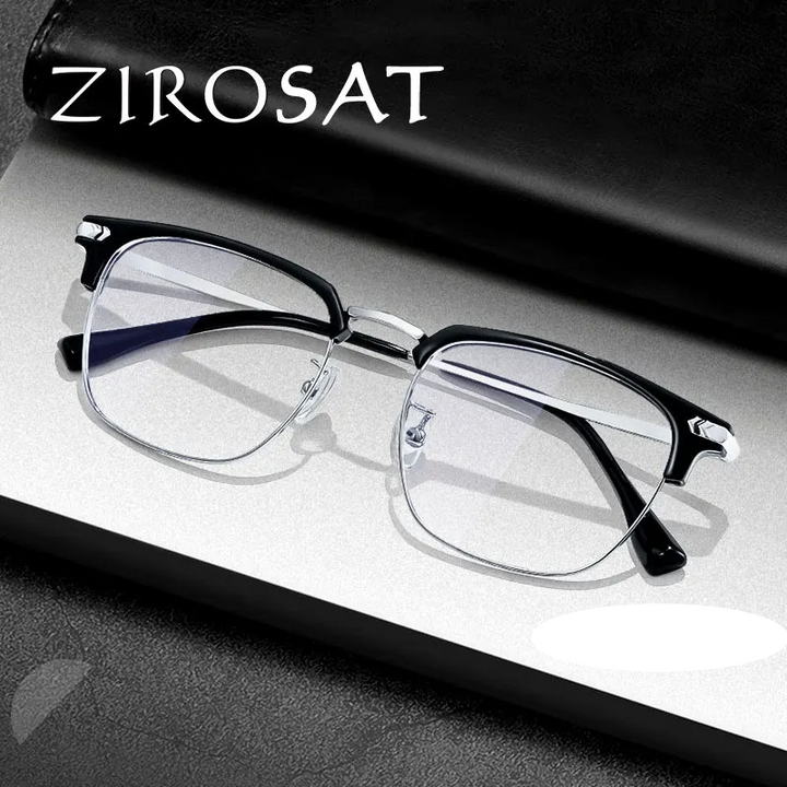 Zirosat Unisex Full Rim Square Alloy Eyeglasses 22601