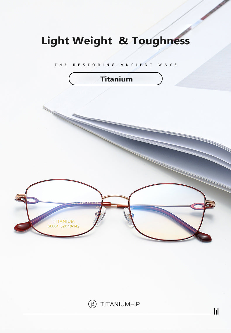 Oveliness Womens Full Rim Oval Square Titanium Eyeglasses 196004 — view 1 | Oveliness at FuzWeb