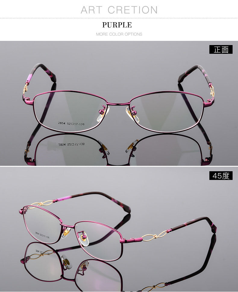 Womens Full Rim Oval Eyeglasses Alloy Frame 2854 — view 6 | Bclear at FuzWeb