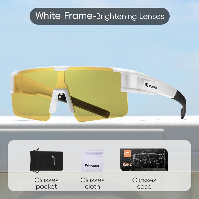 West Biking Unisex Semi Rim Square Polycarbonate Over Frame Polarized Sunglasses 9607931.