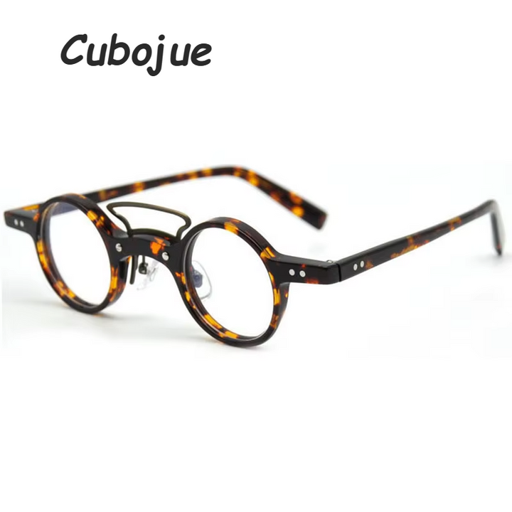 Cubojue Unisex Full Rim Round Double Bridge Acetate Reading Glasses 98003 Reading Glasses Cubojue