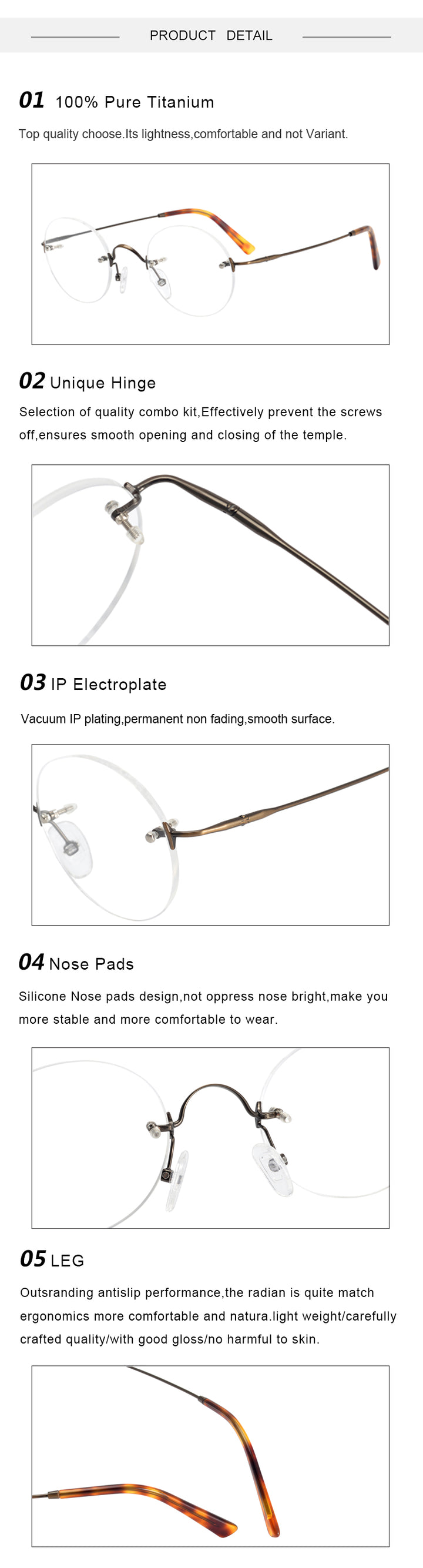 Krasivyy Unisex Rimless Round Titanium Eyeglasses Kr16035a.