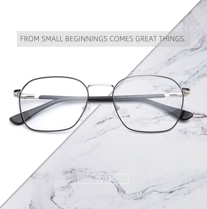 Laoyehui Unisex Eyeglasses Alloy Ultra Light Polygon Frame 9012 — view 1 | Laoyehui at FuzWeb