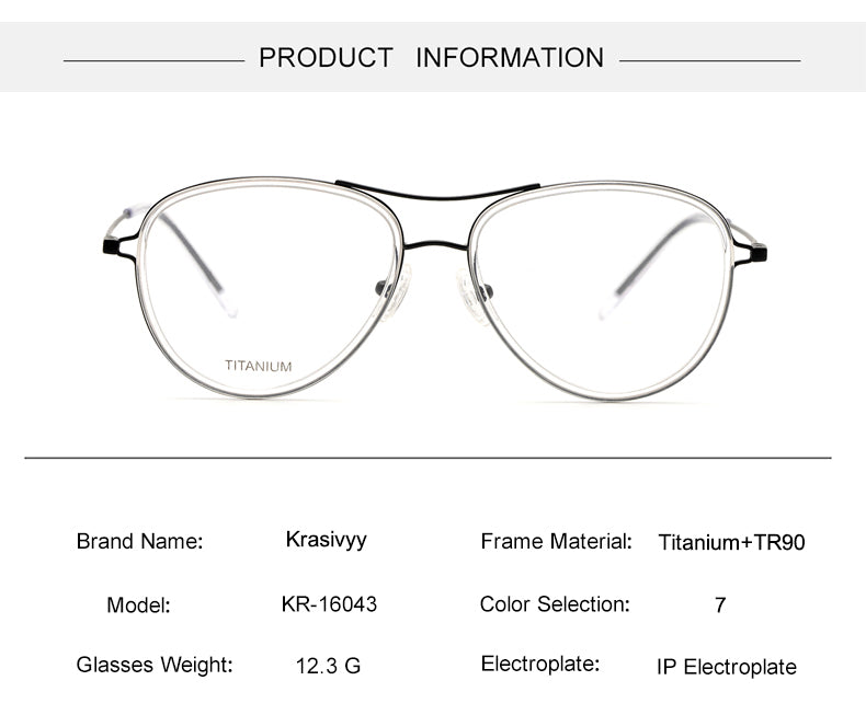 Krasivyy Womens Full Rim Oval Double Bridge Titanium Eyeglasses 316043 — view 1 | Krasivyy at FuzWeb