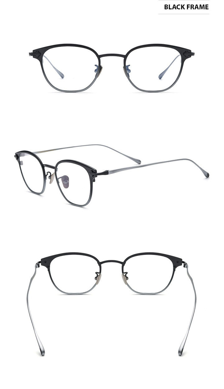 Chashma Ochki Unisex Full Rim Square Titanium Eyeglasses 314211.