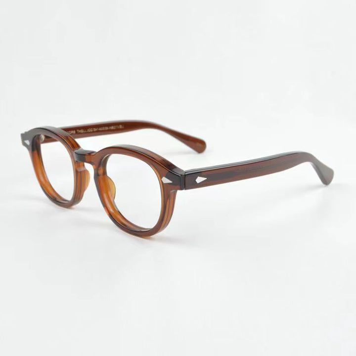 Yimaruili Unisex Full Rim Round Acetate Eyeglasses Three Sizes Y1915.
