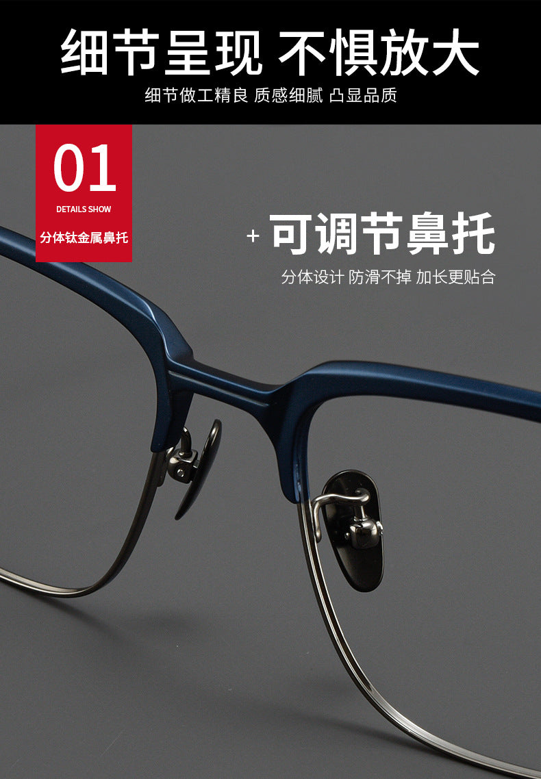 Zirosat Mens Full Rim Square Titanium Acetate Eyeglasses 190531 — view 2 | Zirosat at FuzWeb