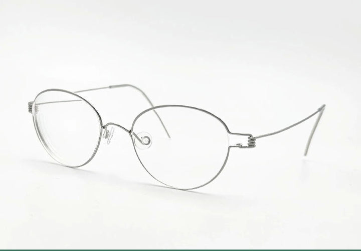 Yujo Unisex Full Rim Oval Steel Custom Nose Bridge Eyeglasses 150591 — view 3 | Yujo at FuzWeb