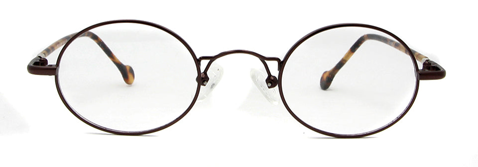 Esnbie Unisex Full Rim Small Oval Alloy Acetate Eyeglasses 18108.