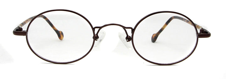 Esnbie Unisex Full Rim Small Oval Alloy Acetate Eyeglasses 18108.