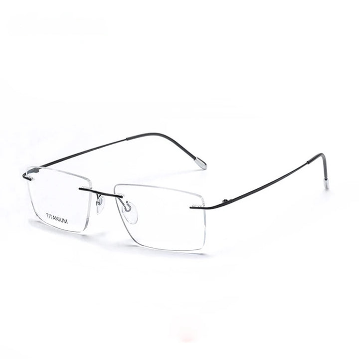 Chashma Ochki Unisex Rimless Square Titanium Eyeglasses 16011 — view 13 | Chashma Ochki at FuzWeb