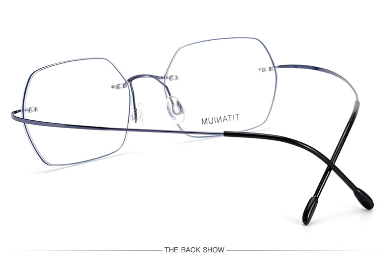 Krasivyy Unisex Rimless Hexagon Titanium Eyeglasses 36018.