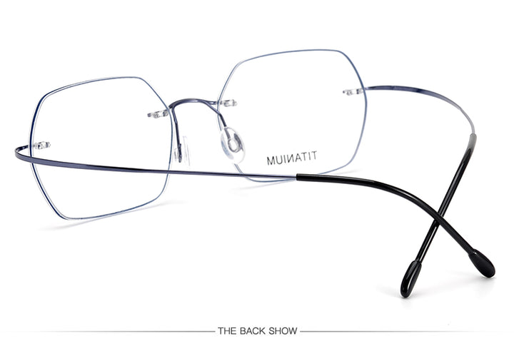 Krasivyy Unisex Rimless Hexagon Titanium Eyeglasses 36018.