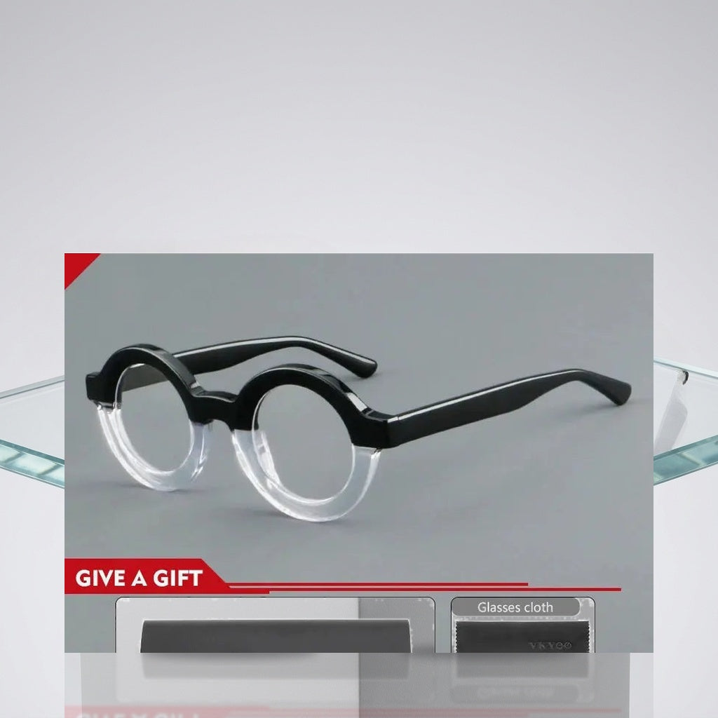 Vicky Unisex Full Rim Round Thick Acetate Reading Glasses 623103 - Luxury Studio View