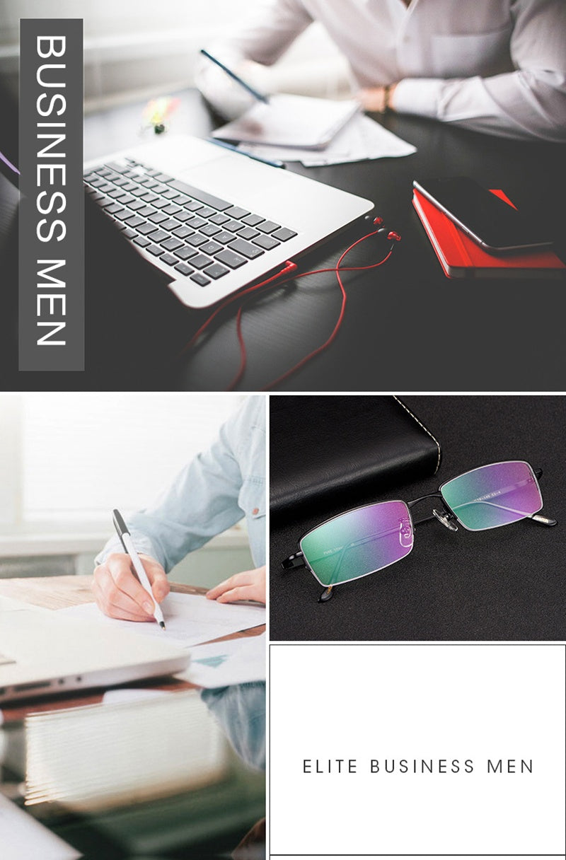 Chashma Mens Semi Rim Square Titanium Eyeglasses 8961 — view 2 | Chashma at FuzWeb