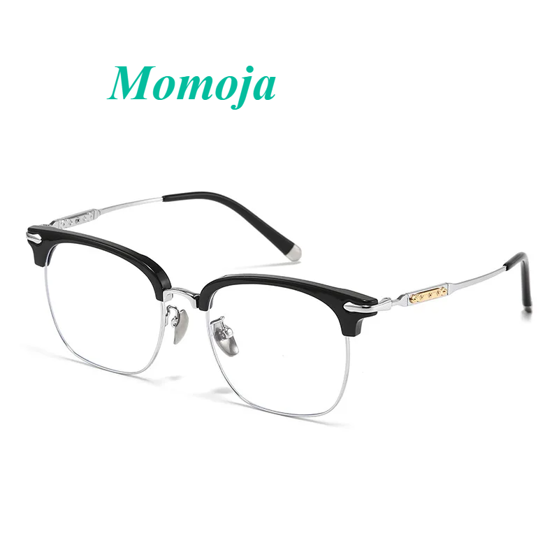 Momoja Unisex Full Rim Square Titanium Eyeglasses 122214