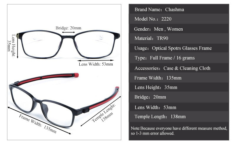 Chashma Ottica Womens Full Rim Square Tr 90 Titanium Eyeglasses 22204 — view 1 | Chashma Ottica at FuzWeb