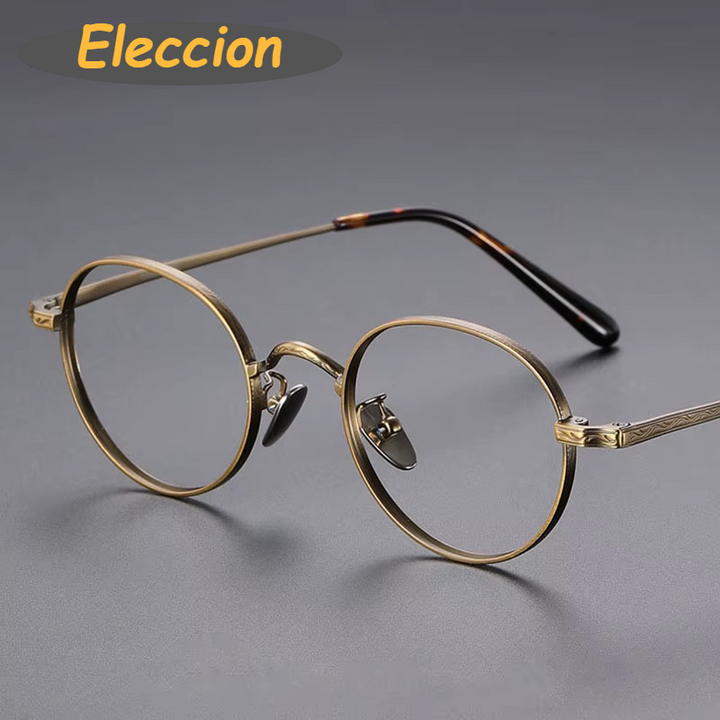 Eleccion Unisex Full Rim Round Titanium Eyeglasses 14022