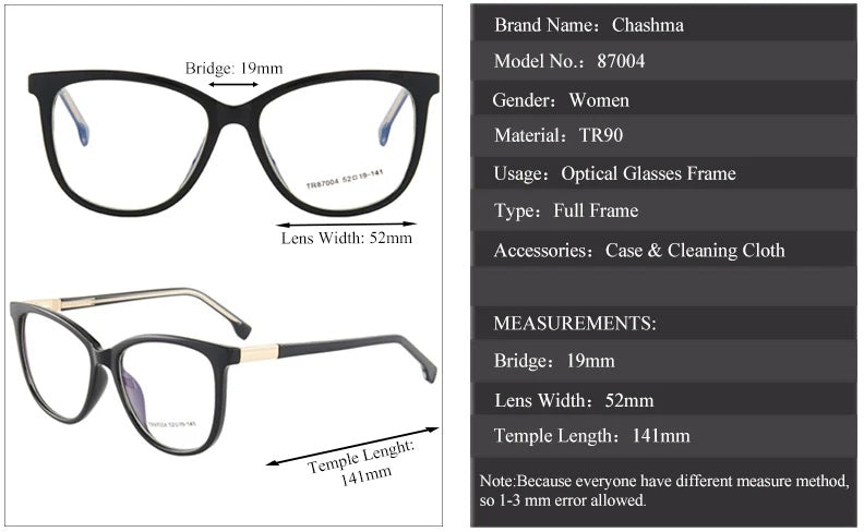 Chashma Ochki Womens Full Rim Square Tr90 Titanium Eyeglasses 87004 — view 13 | Chashma Ochki at FuzWeb