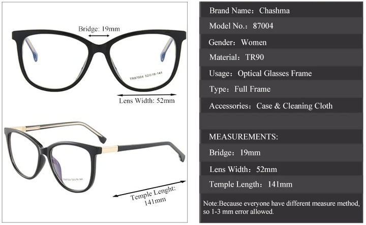 Chashma Ochki Womens Full Rim Square Tr90 Titanium Eyeglasses 87004 — view 13 | Chashma Ochki at FuzWeb
