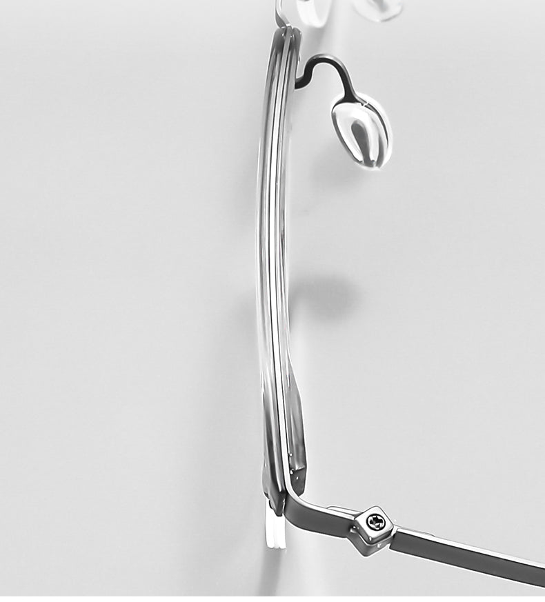 Reven Jate Unisex Semi Rim Square Titanium Eyeglasses 2609 — view 1 | Reven Jate at FuzWeb