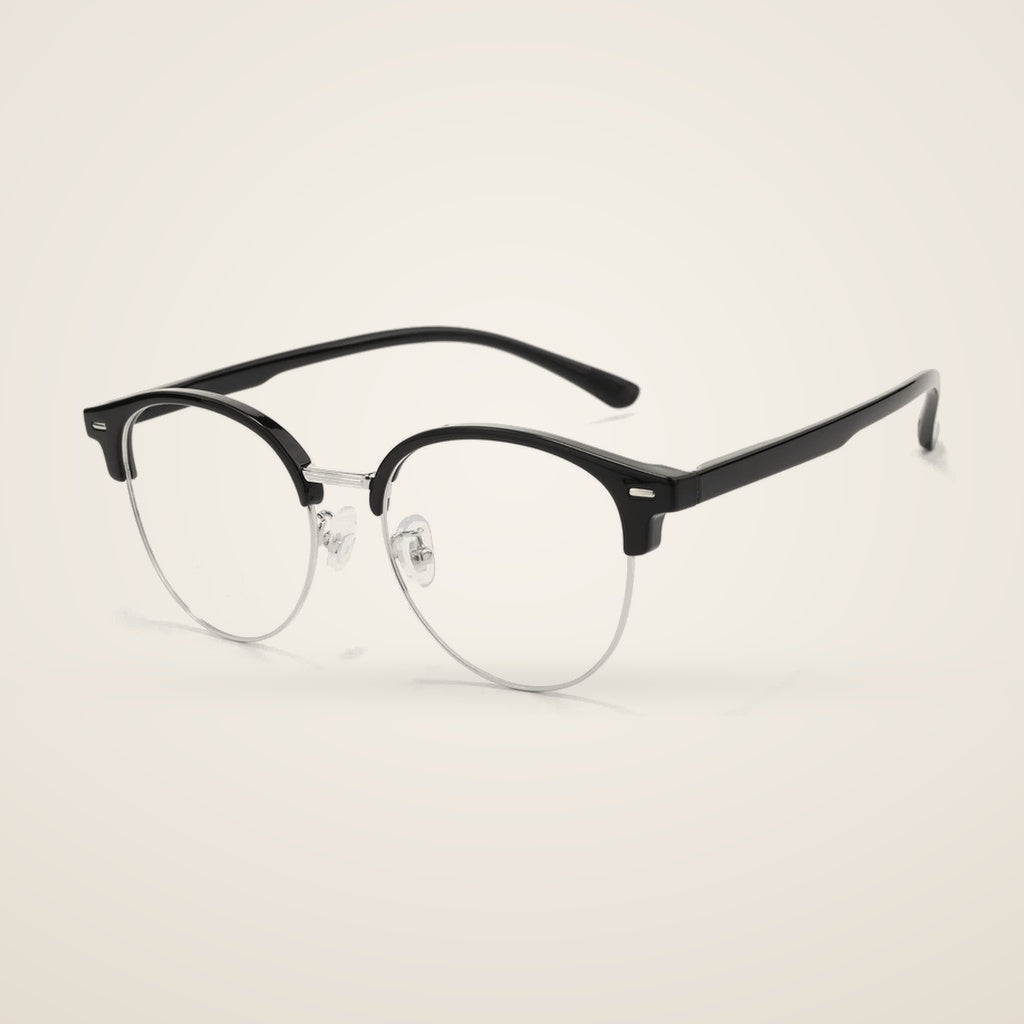 Bclear Unisex Half Rim Round TR90 Alloy Eyeglasses R6061ZF — view 2 | Bclear at FuzWeb