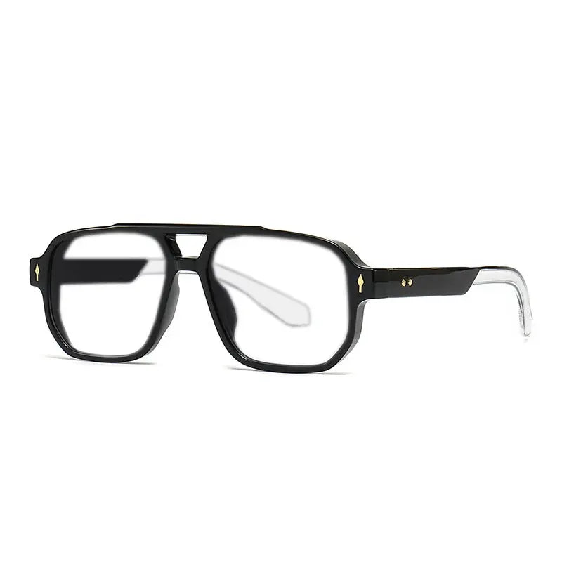 Kocolior Unisex Full Rim Square Double Bridge Tr 90 Alloy Reading Glasses 76061.
