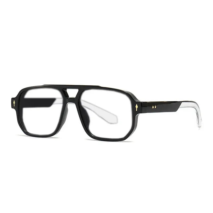 Kocolior Unisex Full Rim Square Double Bridge Tr 90 Alloy Reading Glasses 76061.