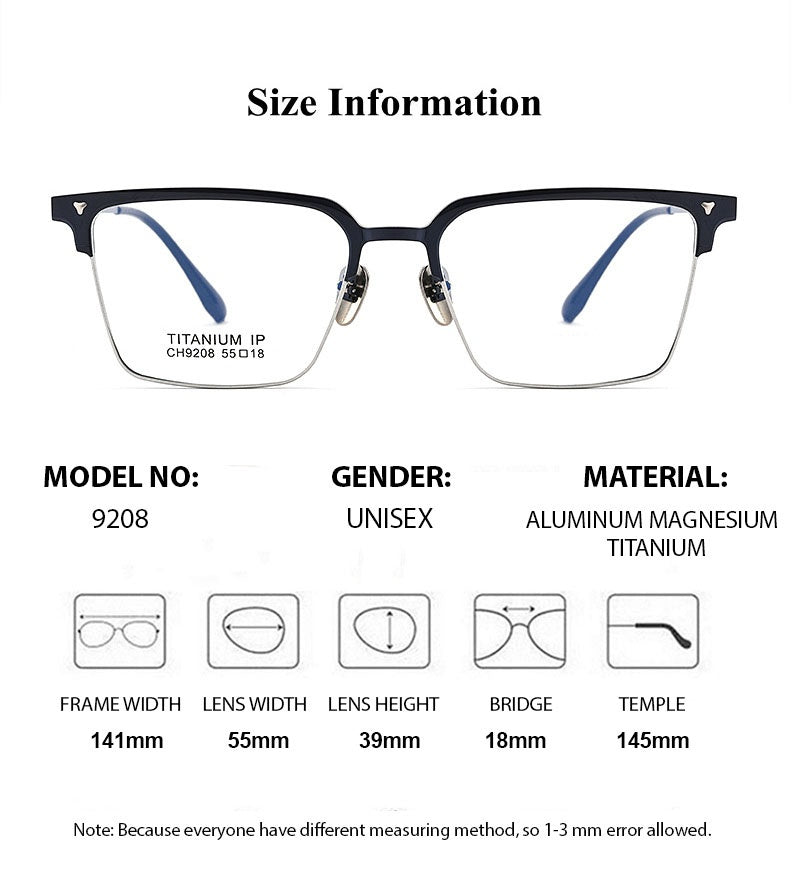 Chashma Unisex Full Rim Square Al Mg Titanium Eyeglasses 92084 — view 1 | Chashma at FuzWeb