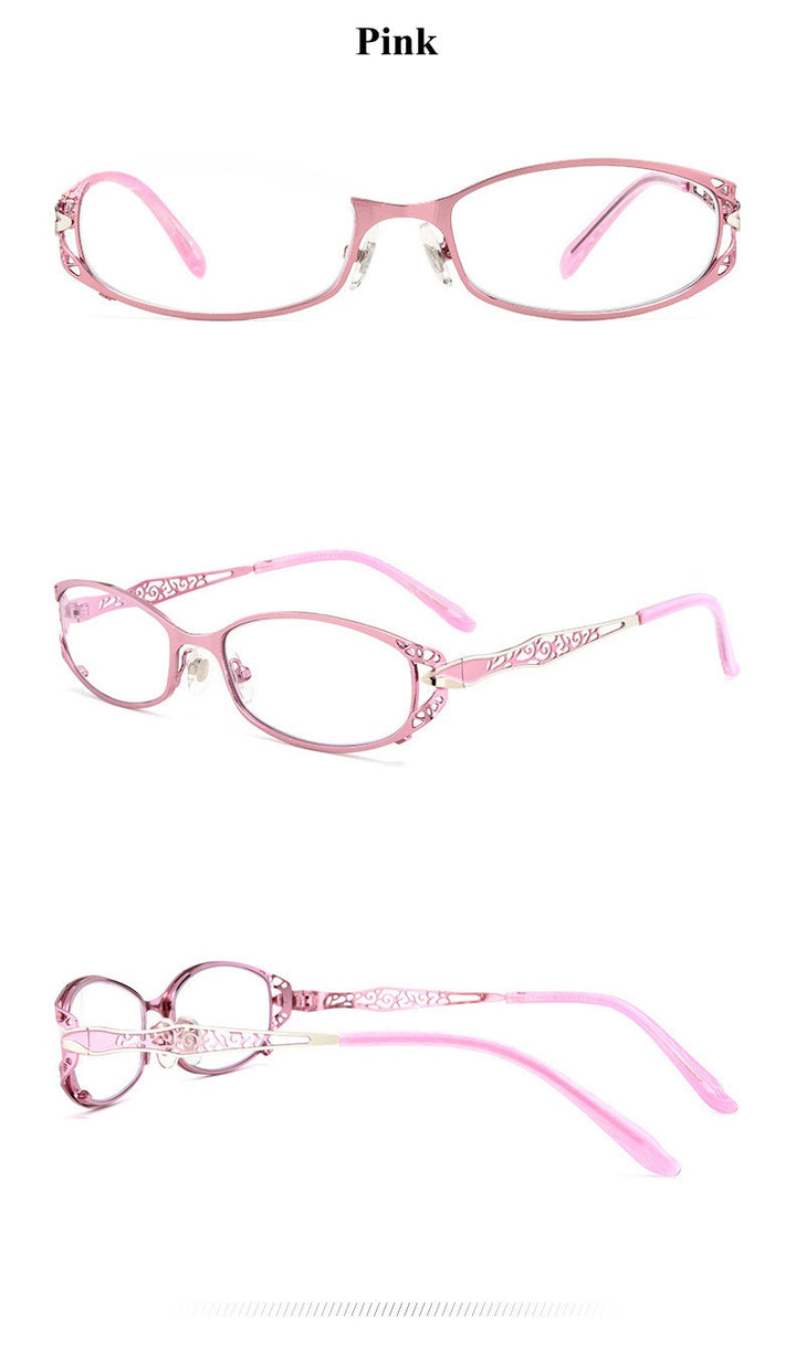 Chashma Ochki Womens Full Rim Oval Rectangle Stainless Steel Eyeglasses 8982 — view 9 | Chashma Ochki at FuzWeb