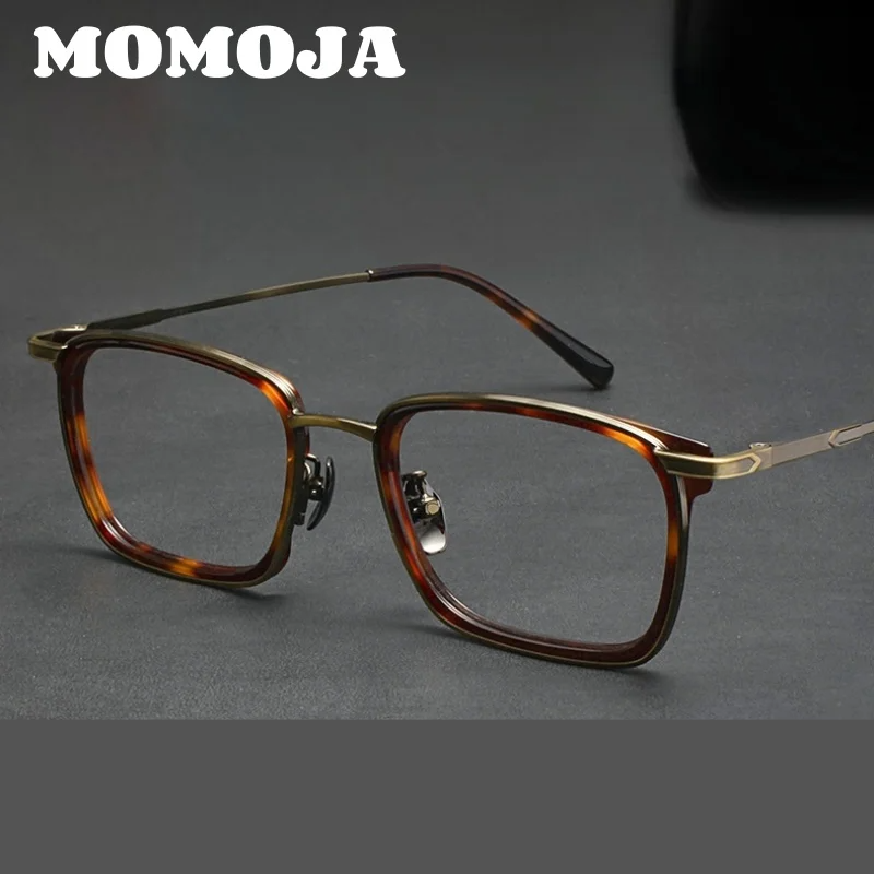 Momoja Unisex Full Rim Square Titanium Acetate Eyeglasses 721610