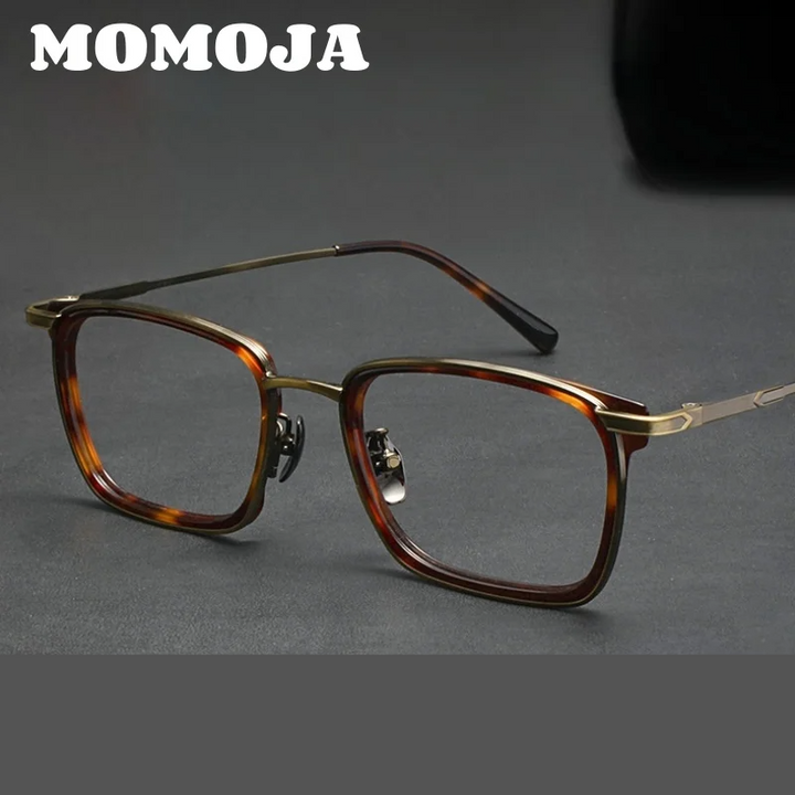 Momoja Unisex Full Rim Square Titanium Acetate Eyeglasses 721610