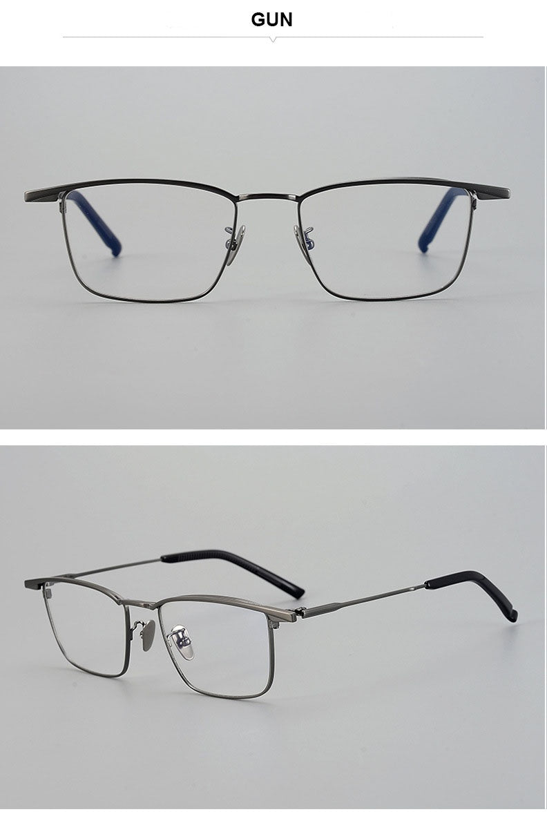 Chashma Unisex Full Rim Big Square Brow Line Titanium Eyeglasses 881156.