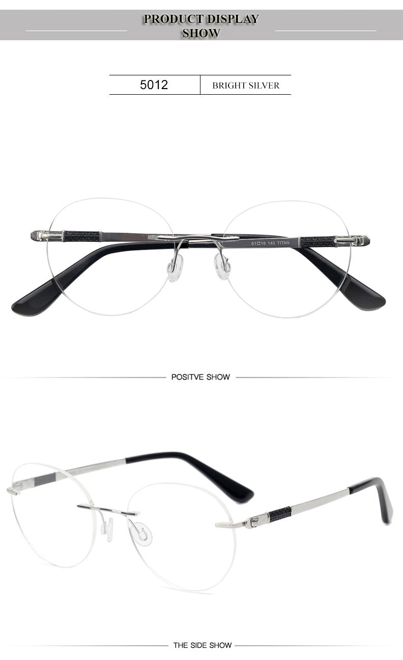 Chashma Ottica Womens Rimless Small Oval Titanium Eyeglasses 501276 — view 2 | Chashma Ottica at FuzWeb