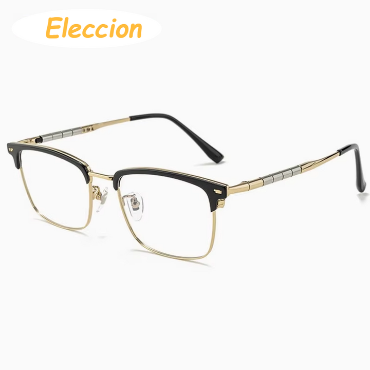 Eleccion Unisex Full Rim Square Titanium Acetate Eyeglasses 69839