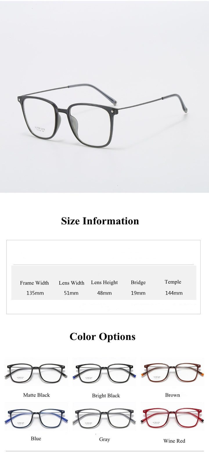 Chashma Ochki Womens Full Rim Square Ultem Alloy Eyeglasses 32252 — view 1 | Chashma Ochki at FuzWeb