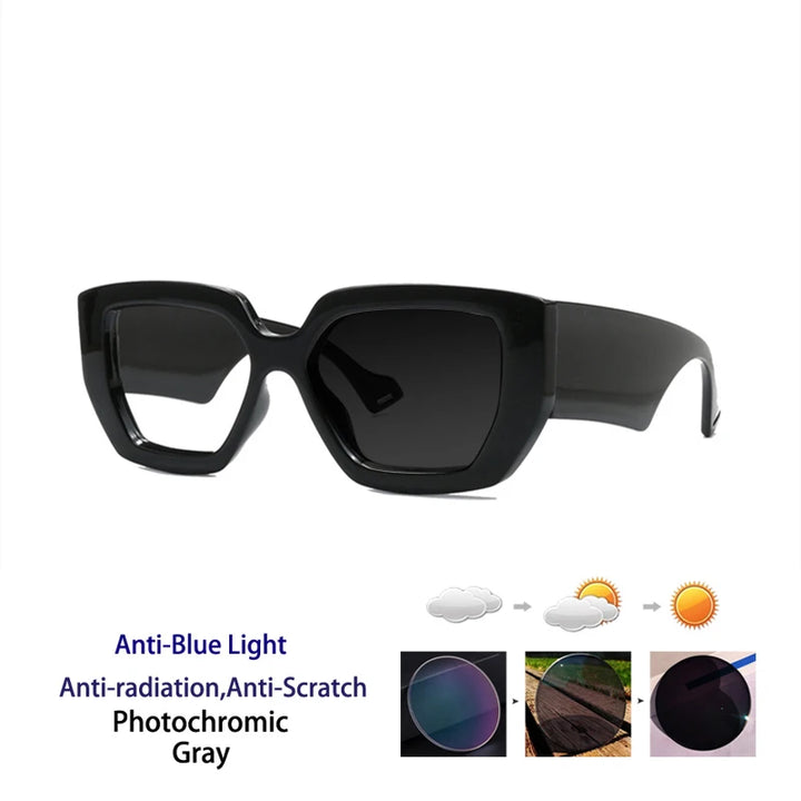 Kocolior Unisex Full Rim Square Acetate Photochromic Reading Glasses 86320.