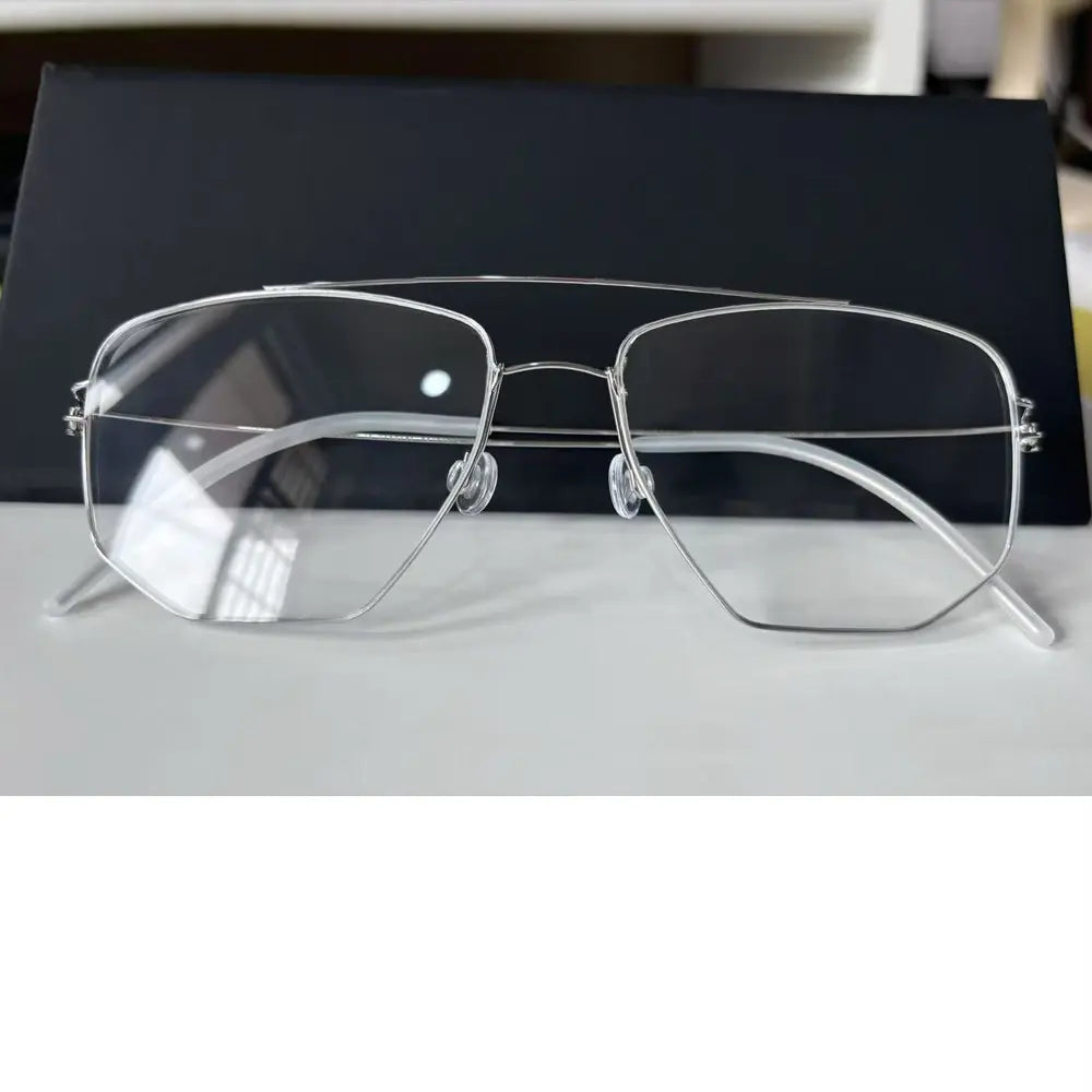 Bobbie 165342 Unisex Full Rim Square Double Bridge Titanium Frames — view 1 | Bobbie at FuzWeb