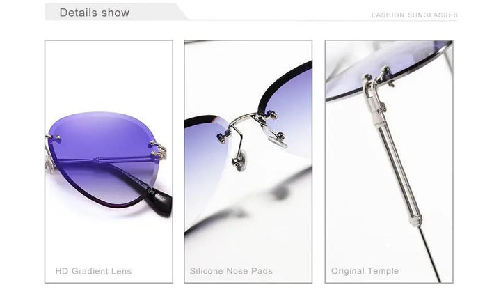 Kingseven Rimless Women Sunglasses Gradient N802Ns — view 8 | KingSeven at FuzWeb
