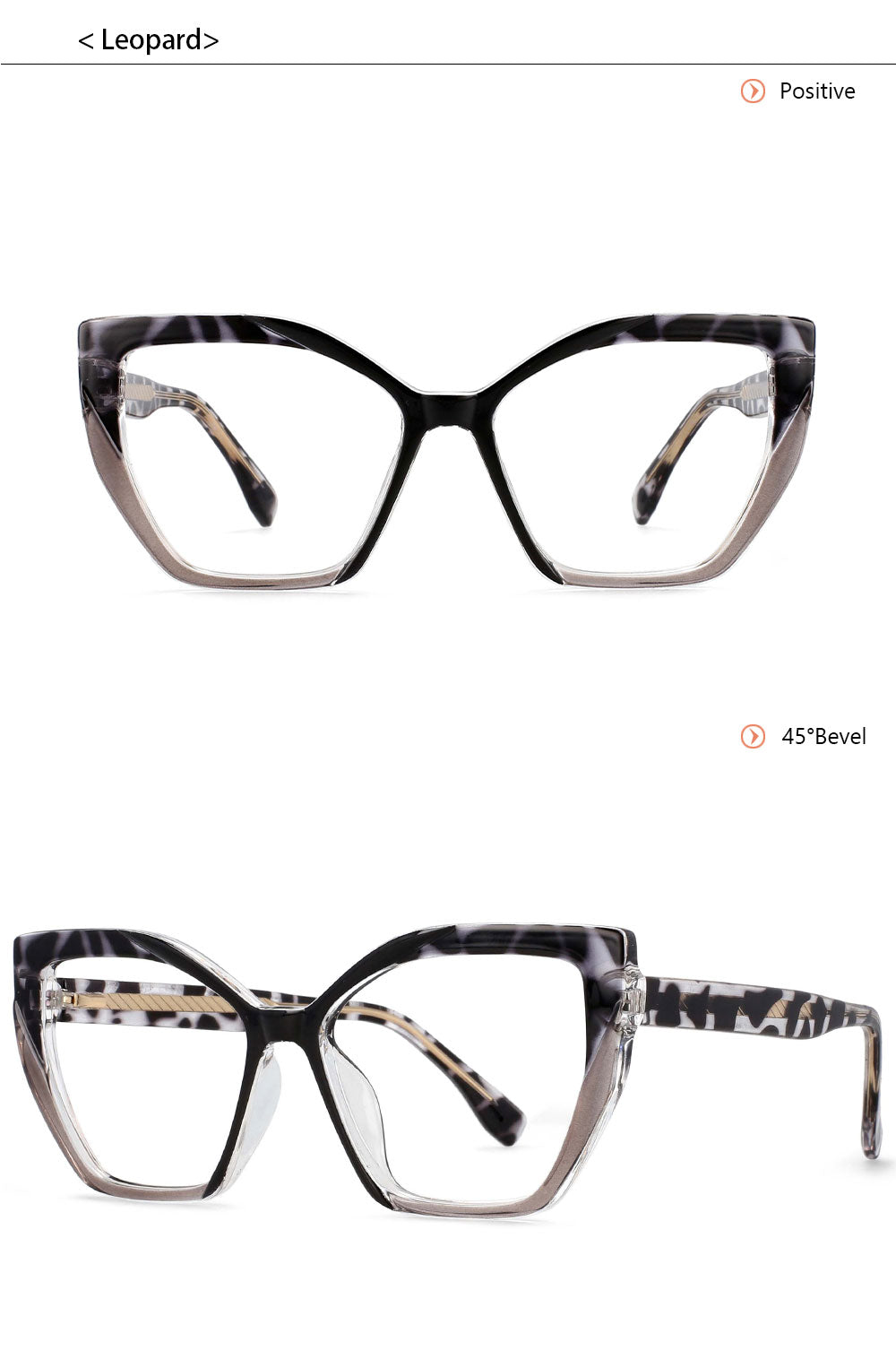 CCspace Womens Full Rim Cat Eye Tr 90 Titanium Frame Eyeglasses 54585 — view 8 | CCspace at FuzWeb