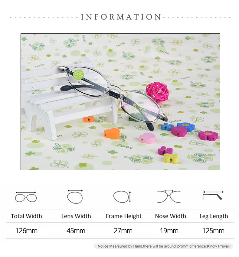 Secg Unisex Youths Rimless Oval Tr 90 Silicone Eyeglasses 2434 — view 1 | Secg at FuzWeb