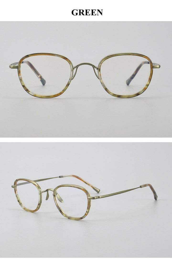 Chashma Unisex Full Rim Polygon Titanium Acetate Eyeglasses 881750.