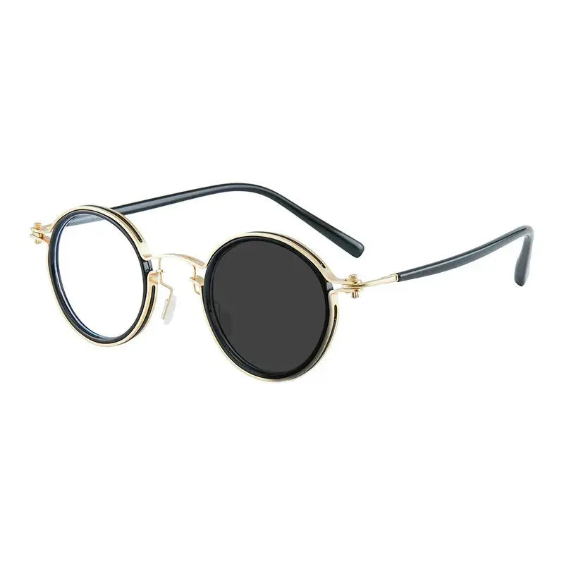 Kocolior Unisex Full Rim Round Alloy Acetate Hyperopic Reading Glasses 2203.