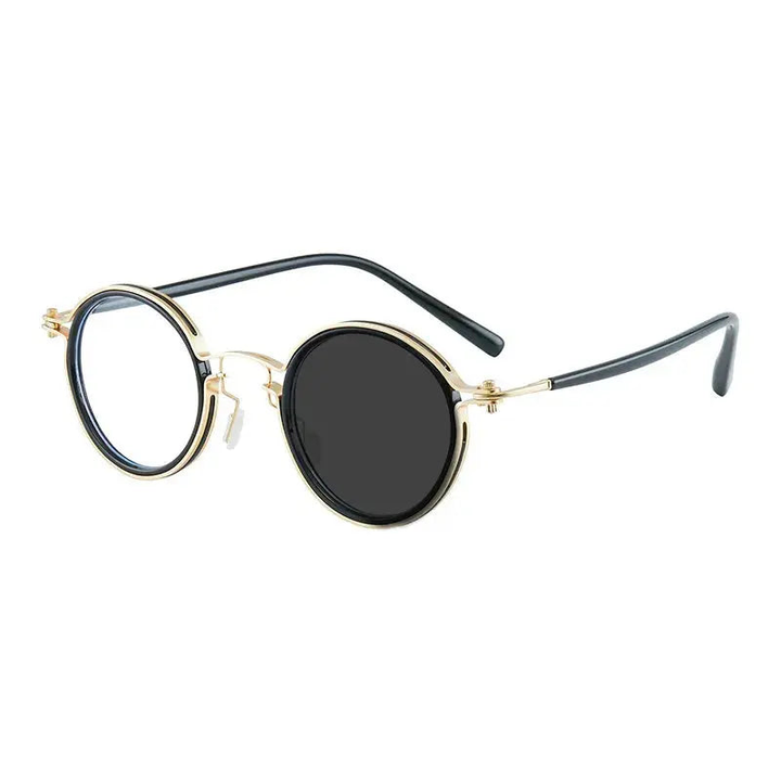 Kocolior Unisex Full Rim Round Alloy Acetate Hyperopic Reading Glasses 2203.