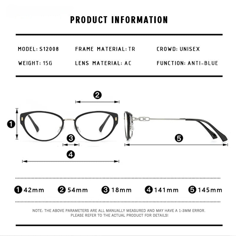 Kansept Womens Full Rim Oval Cat Eye Tr 90 Alloy Reading Glasses 12008 — view 2 | Kansept at FuzWeb